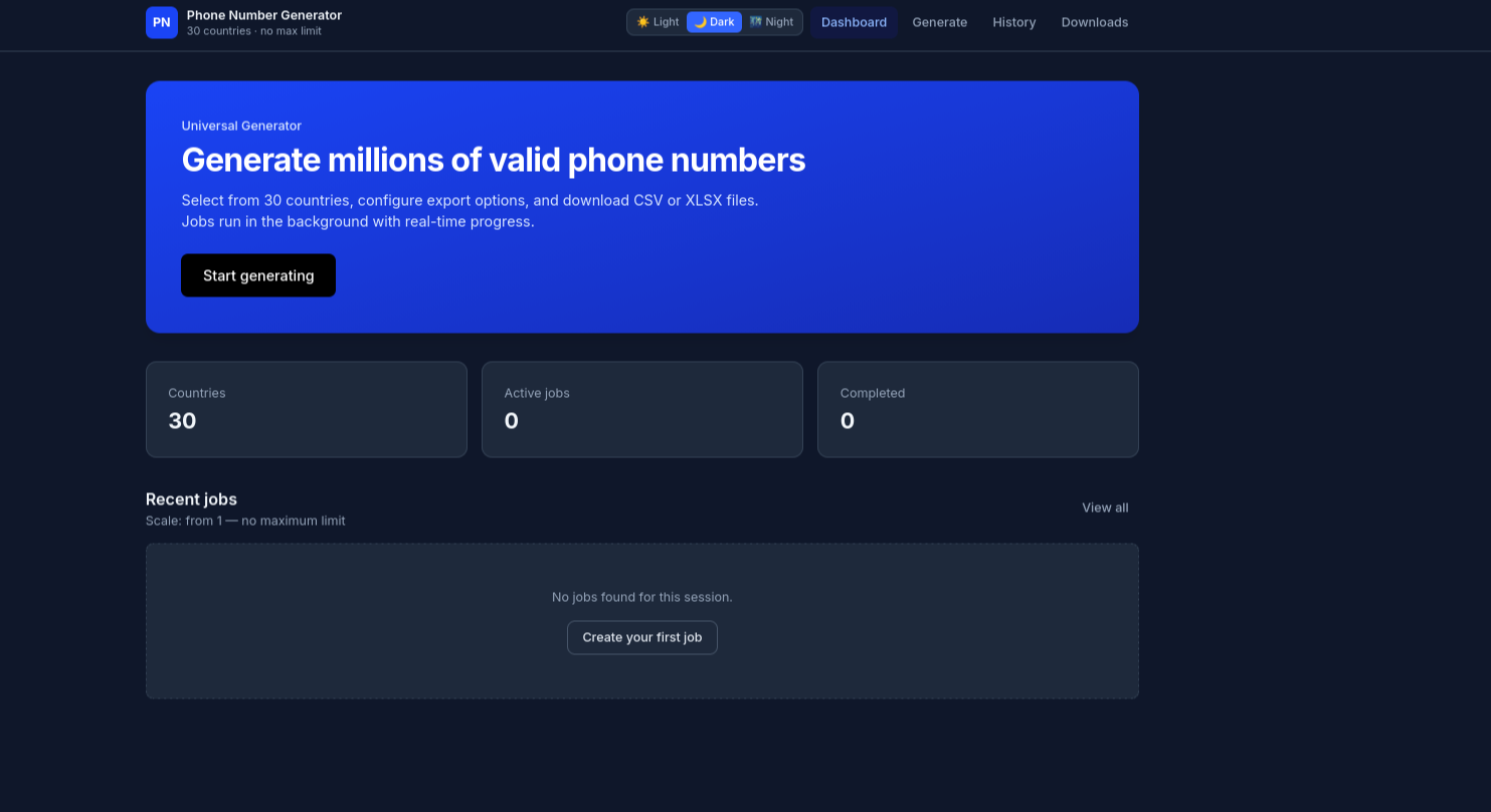 Phone Number Generator preview
